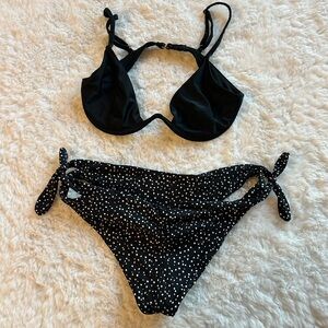 Black Polka Dot Bikini Set